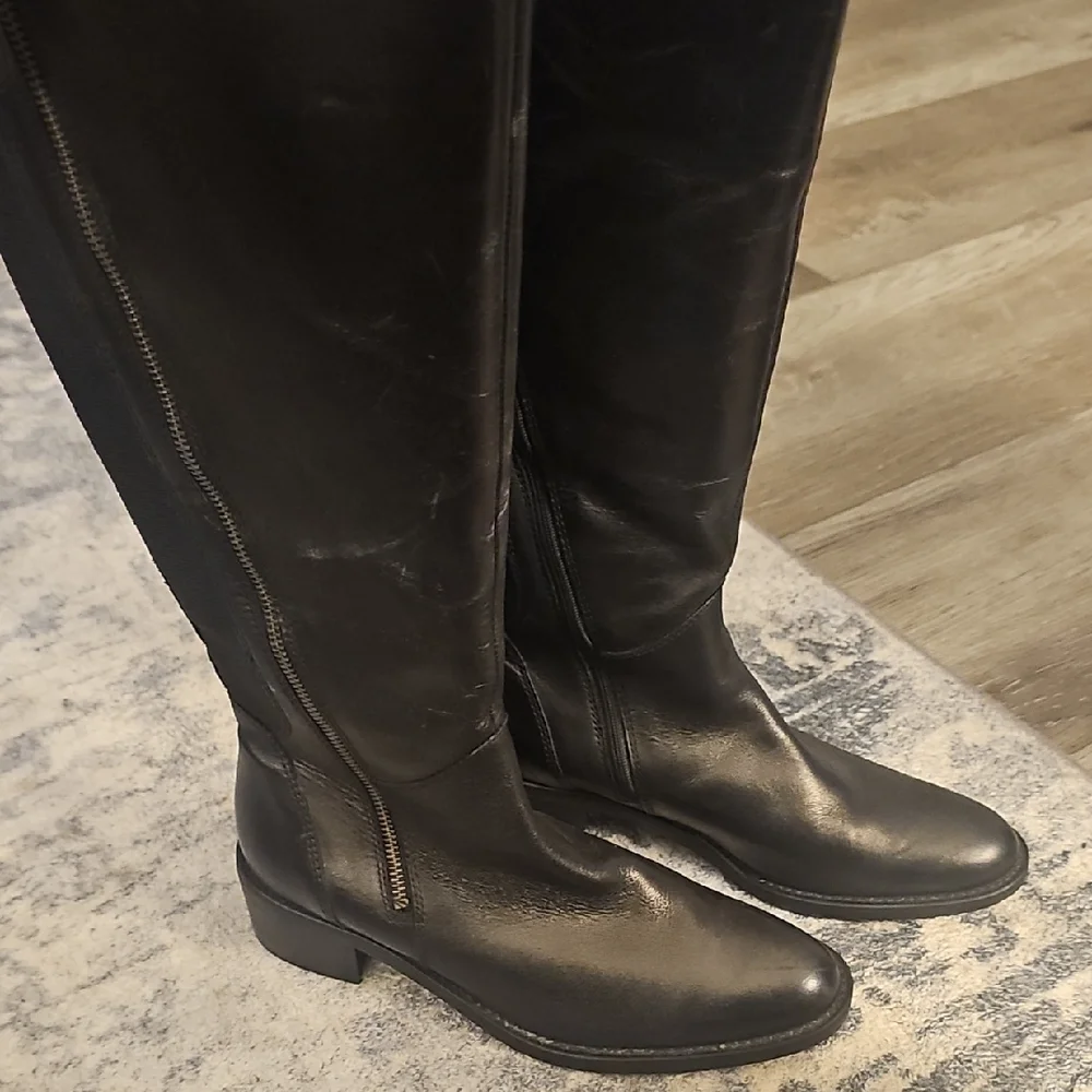 Clarks Women's Knee-high Boots VALANA MELROSE In Black Leather